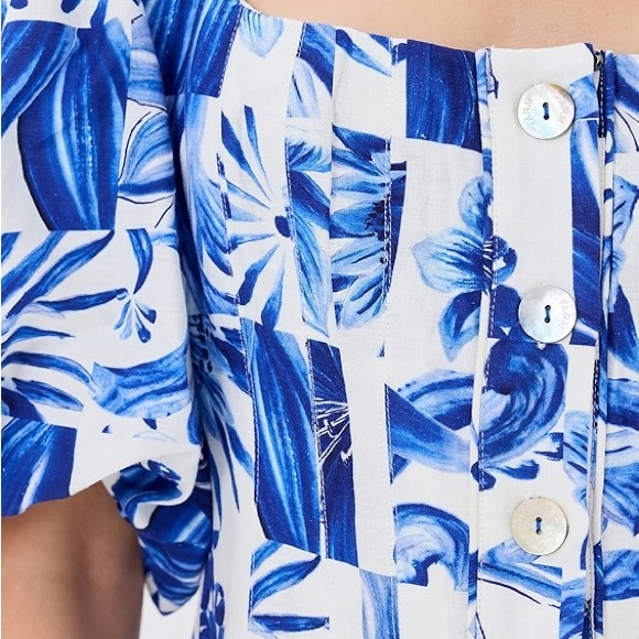 FARM RIO Garden Tiles Linen Mini Dress NWT Size X Small - Picture 8 of 16